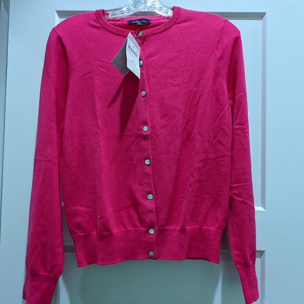 Land's End fine gauged cotton cardigan